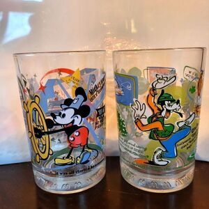 Mint 1996 Set of 2 "McDonald's 100 Years of Disney" Anniversary Glasses